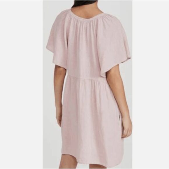 NEW! Velvet by Graham & Spencer Danielle Dress Ballet Pink 100% Linen Size XS - Picture 2 of 11